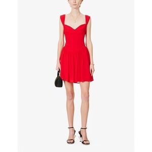 Reformation Taiga Red Crepe Mini Dress